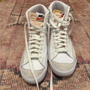 Nike Blazer White and Pink High-Top Sneakers- only worn once